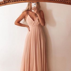 lulus all about love blush maxi dress